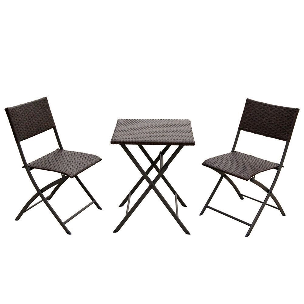 Набор мебели складной Romantica искусственный ротанг (2 стула и круглый стол)