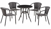 Набор мебели Kafe искусственный ротанг (круглый стол и 4 кресла)